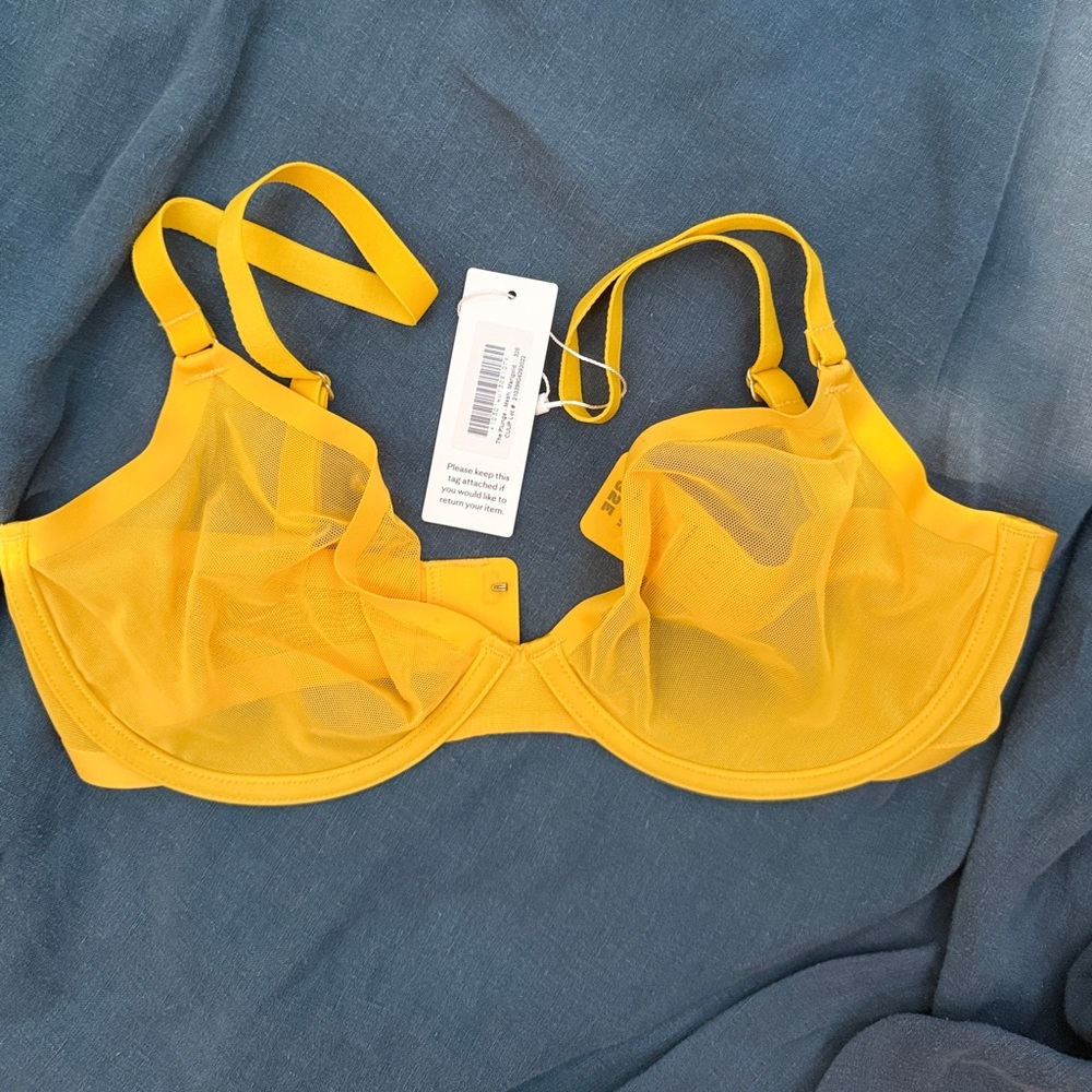 Cuup The Plunge Bra in Mesh in Marigold